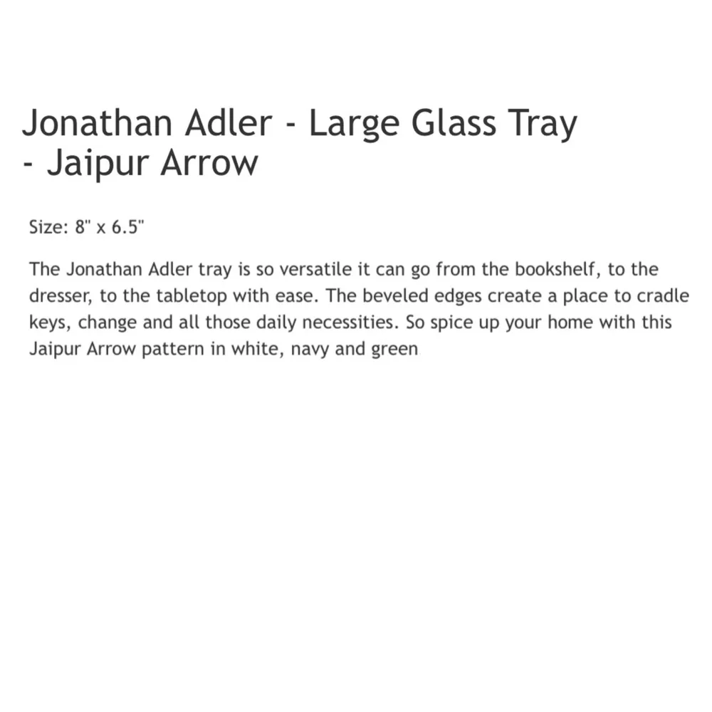 Jonathan Adler Jaiper Arrow Large Glass Tray
